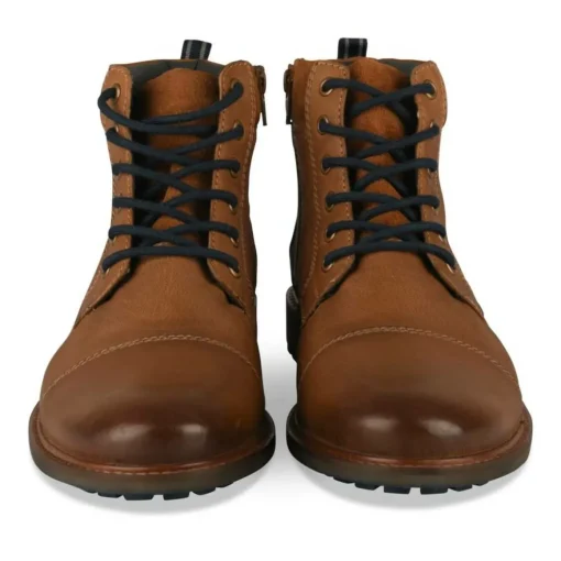 Bottines Rangers COGNAC Homme CUIR Motif Uni Lacets