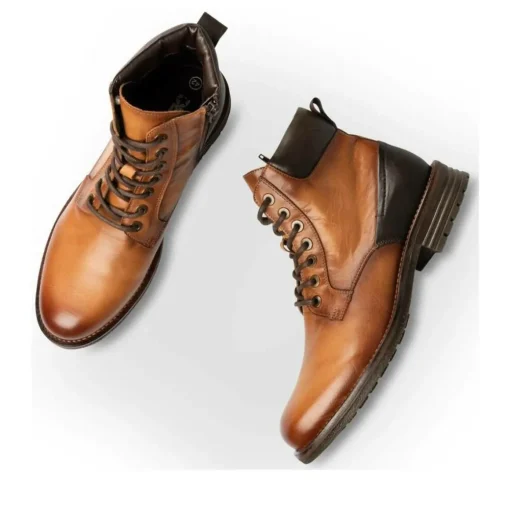 Bottines Rangers COGNAC Homme CUIR Lacets