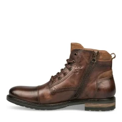 Bottines Rangers COGNAC Homme CUIR Motif Uni Lacets