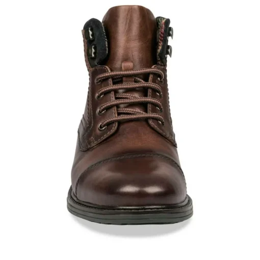 Bottines Rangers COGNAC Homme CUIR Motif Uni Lacets