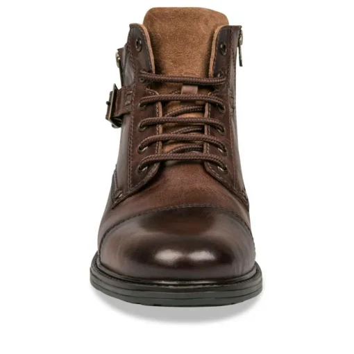 Bottines Rangers COGNAC Homme CUIR Motif Uni Lacets