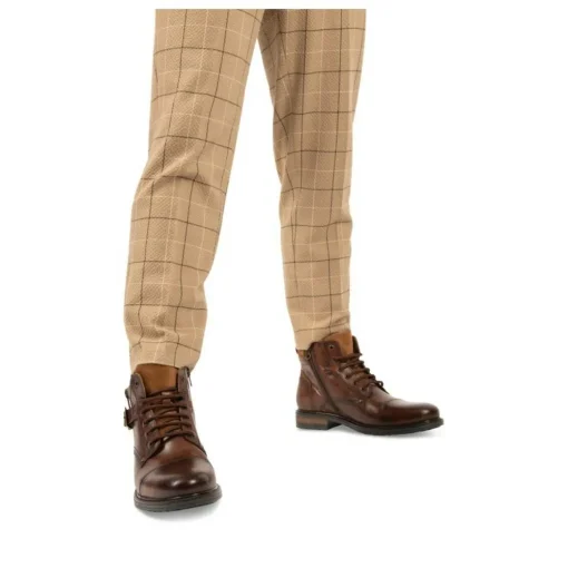 Bottines Rangers COGNAC Homme CUIR Motif Uni Lacets