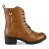 Bottines Rangers MARRON Fille Motif Uni Lacets