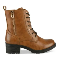 Bottines Rangers MARRON Fille Motif Uni Lacets