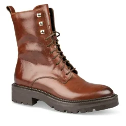 Bottines Rangers MARRON Femme CUIR Motif Uni Fermeture éclair