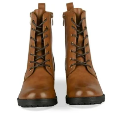 Bottines Rangers MARRON Fille Motif Uni Lacets