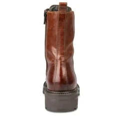 Bottines Rangers MARRON Femme CUIR Motif Uni Fermeture éclair
