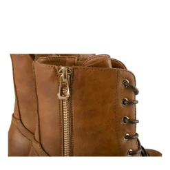 Bottines Rangers MARRON Fille Motif Uni Lacets