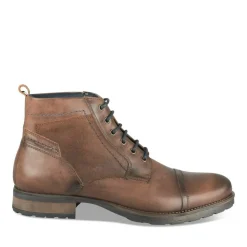 Bottines Rangers MARRON Homme CUIR Motif Uni Lacets