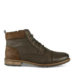 Bottines Rangers MARRON Homme CUIR Motif Uni Lacets