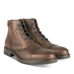 Bottines Rangers MARRON Homme CUIR Motif Uni Lacets