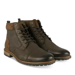 Bottines Rangers MARRON Homme CUIR Motif Uni Lacets