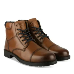 Bottines Rangers MARRON Homme CUIR Motif Uni Lacets