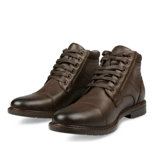Bottines Rangers MARRON Homme Motif Uni Lacets