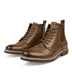 Bottines Rangers MARRON Homme Motif Uni Lacets