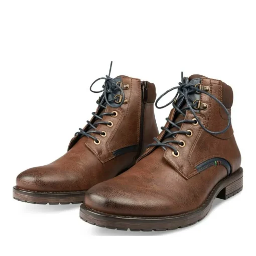 Bottines Rangers MARRON Homme Motif Uni Lacets