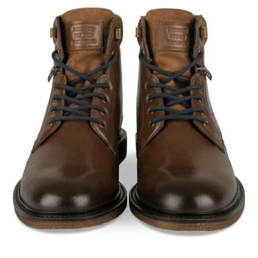 Bottines Rangers MARRON Homme CUIR Motif Uni Lacets