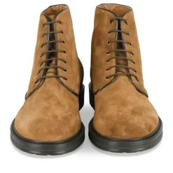 Bottines Rangers MARRON Homme CUIR Motif Uni Lacets