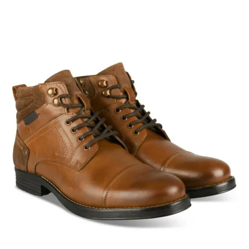 Bottines Rangers MARRON Homme CUIR Motif Uni Lacets