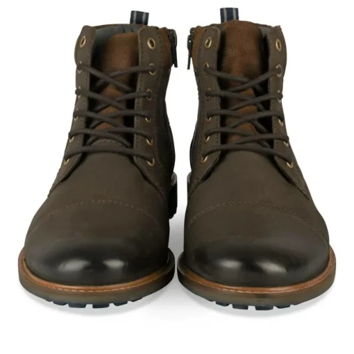 Bottines Rangers MARRON Homme CUIR Motif Uni Lacets