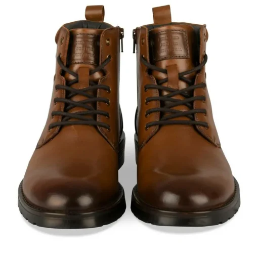 Bottines Rangers MARRON Homme CUIR Motif Uni Lacets