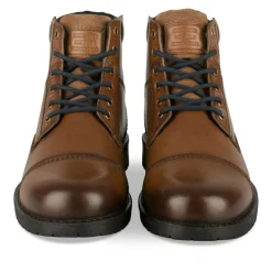 Bottines Rangers MARRON Homme CUIR Motif Uni Lacets