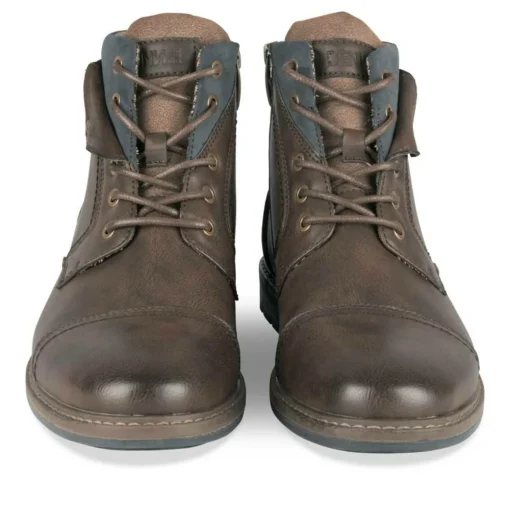 Bottines Rangers MARRON Homme Motif Uni Lacets