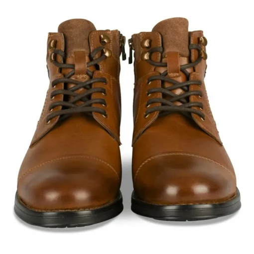 Bottines Rangers MARRON Homme CUIR Motif Uni Lacets