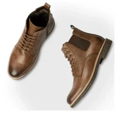 Bottines Rangers MARRON Homme Motif Uni Lacets