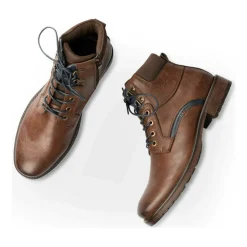 Bottines Rangers MARRON Homme Motif Uni Lacets