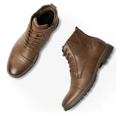 Bottines Rangers MARRON Homme Motif Uni Fermeture éclair