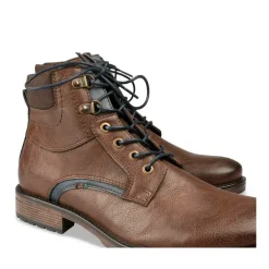 Bottines Rangers MARRON Homme Motif Uni Lacets