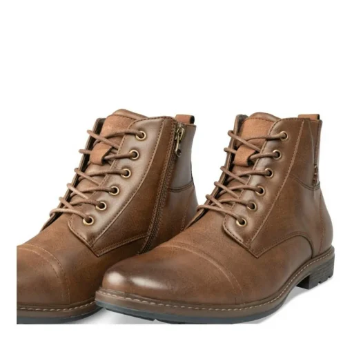 Bottines Rangers MARRON Homme Motif Uni Fermeture éclair