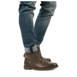 Bottines Rangers MARRON Homme Motif Uni Lacets