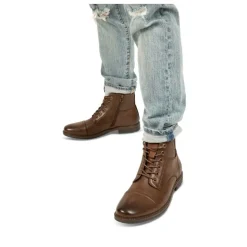 Bottines Rangers MARRON Homme Motif Uni Fermeture éclair