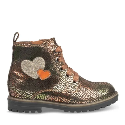 Bottines Rangers METALLISE Fille Motif Animal Lacets
