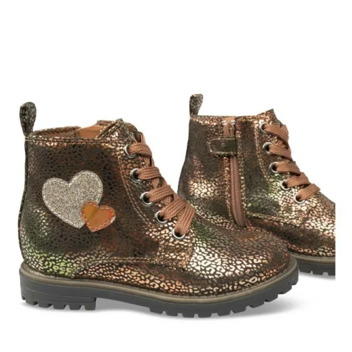 Bottines Rangers METALLISE Fille Motif Animal Lacets
