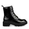 Bottines Rangers NOIR Femme Motif Vernis Lacets