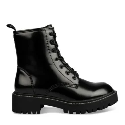 Bottines Rangers NOIR Femme Motif Vernis Lacets