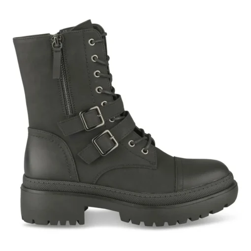 Bottines Rangers NOIR Femme Motif Uni Lacets