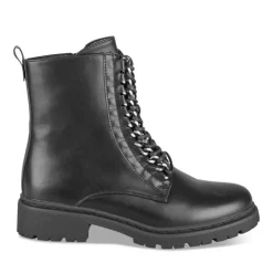 Bottines Rangers NOIR Femme Motif Vernis Lacets