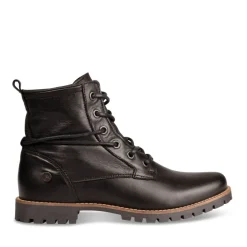 Bottines Rangers NOIR Femme CUIR Motif Uni Lacets