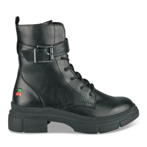 Bottines Rangers NOIR Femme Motif Uni Lacets
