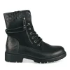 Bottines Rangers NOIR Femme Motif Animal Lacets