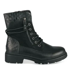 Bottines Rangers NOIR Femme Motif Animal Lacets