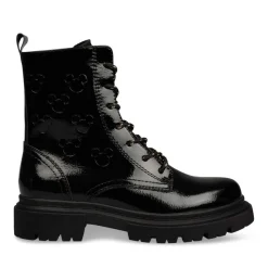 Bottines Rangers NOIR Femme Motif Vernis Fermeture éclair