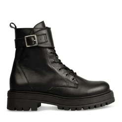 Bottines Rangers NOIR Femme CUIR Motif Uni Lacets