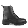 Bottines Rangers NOIR Femme CUIR Motif Uni Elastique