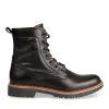 Bottines Rangers NOIR Femme CUIR Motif Uni Lacets