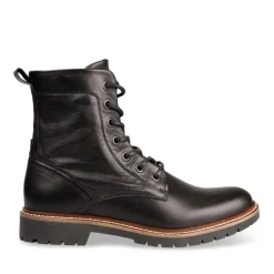 Bottines Rangers NOIR Femme CUIR Motif Uni Lacets